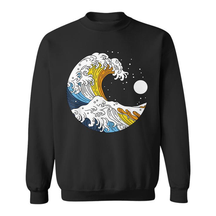 Aroace Pride Aro Ace Aromantic Asexual Flag Japan Great Wave Sweatshirt