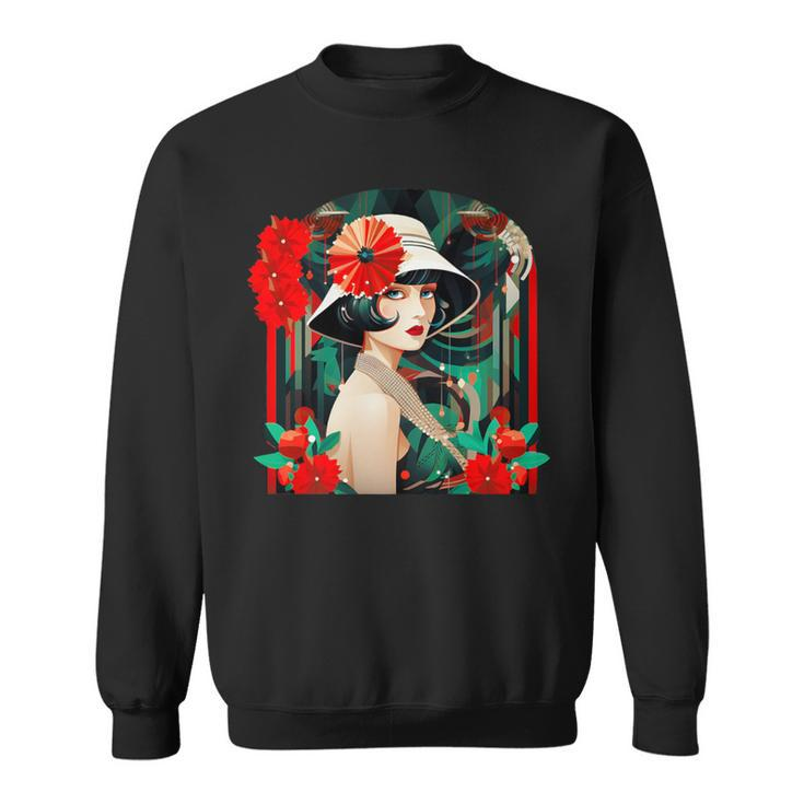 Art Deco 1920S Fashion Couple Historical Christmas Xmas Sweatshirt