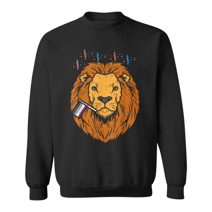 Asexual Flag Lion Lgbt Pride Month Ace Pride Stuff Animal Sweatshirt