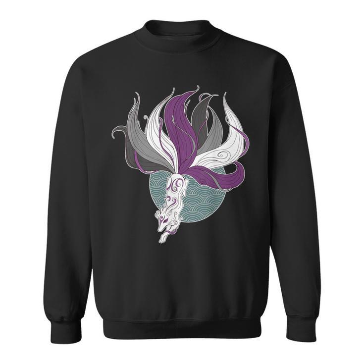 Asexual Kitsune Ace Pride Flag Demisexual Anime Furry Fox Sweatshirt