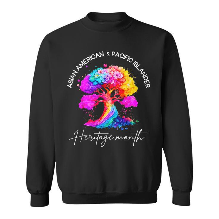 Asian American Pacific Islander Heritage Colorful Tree Sweatshirt