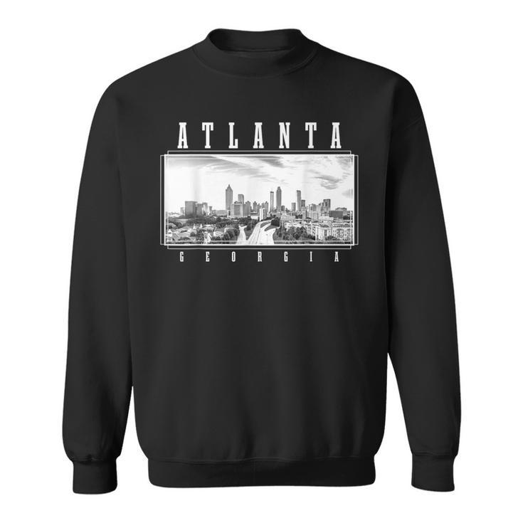 Atl Atlanta Skyline Pride Black & White Vintage Georgia Sweatshirt