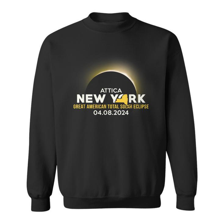 Attica Ny New York Total Solar Eclipse 2024 Sweatshirt