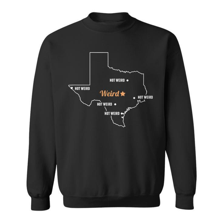 Austin Stay Weird Texas State Map And Sweatshirt
