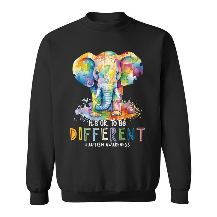 Autism Awareness Acceptance Elephant It's Ok To Be Different Sweatshirt