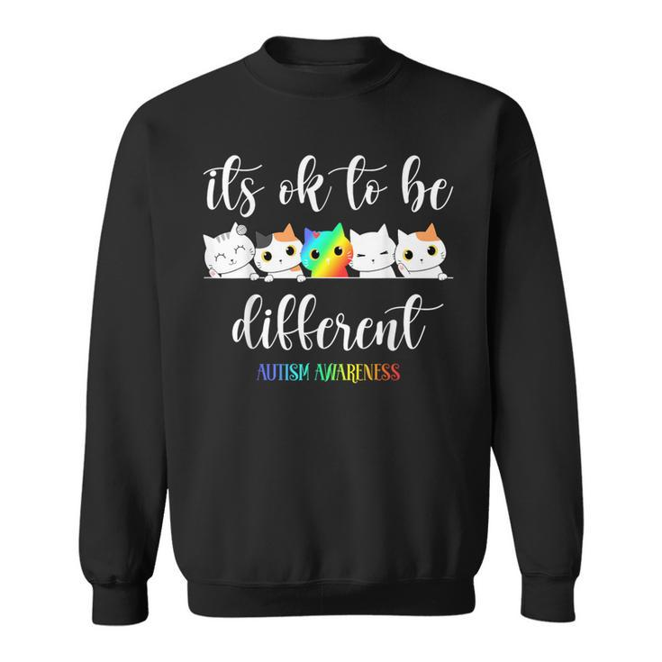 Autism Awareness Cat It's Ok To Be Different Autistic Sweatshirt