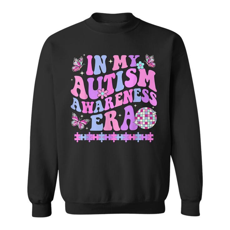 In My Autism Awareness Era Retro Disco In April We Wear Blue Sweatshirt