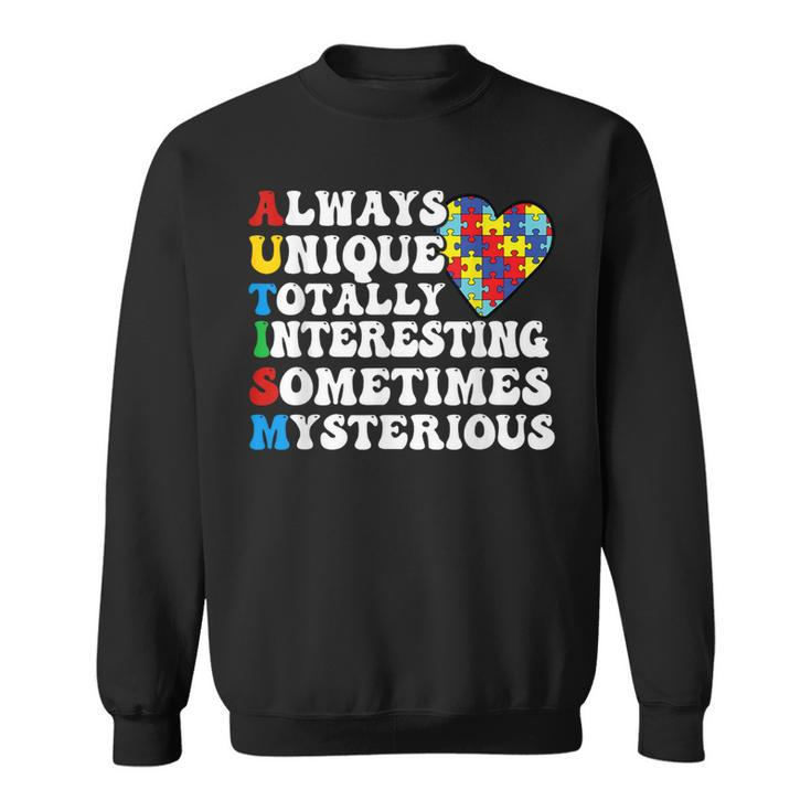 Autism Awareness Support Saying With Puzzle Pieces Sweatshirt