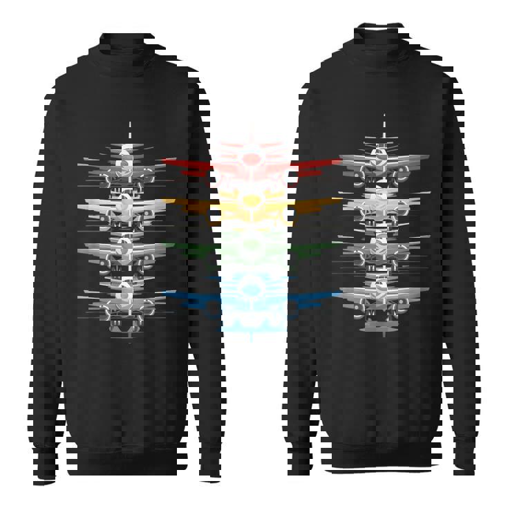 Aviation Airplane Flying Airline Colorful Enthusiast Pilot Sweatshirt