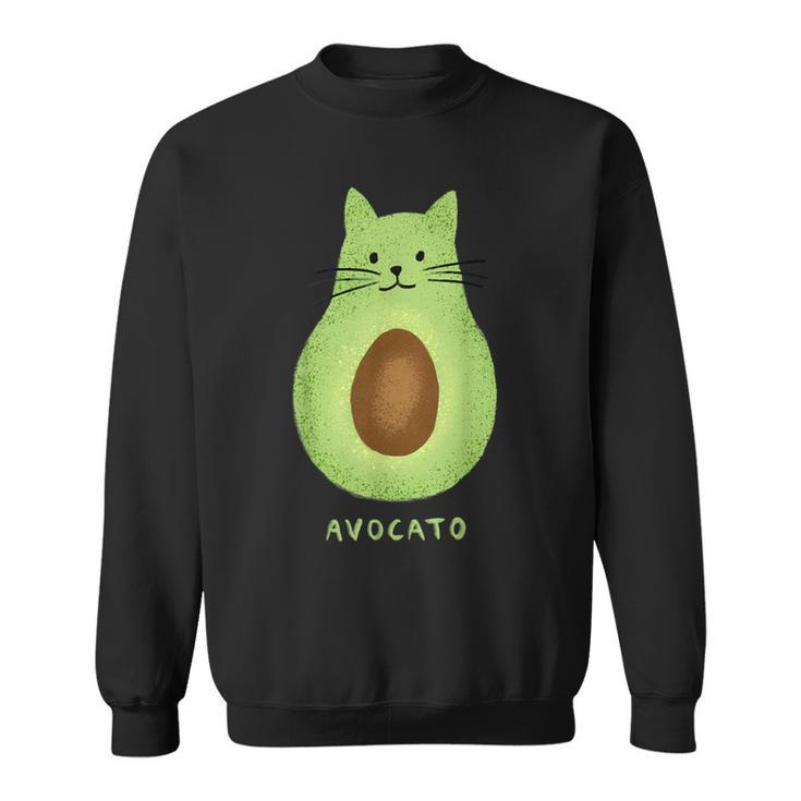 Avocato Cute Cat Avocado Vegan And Cat Owner Kitten Sweatshirt