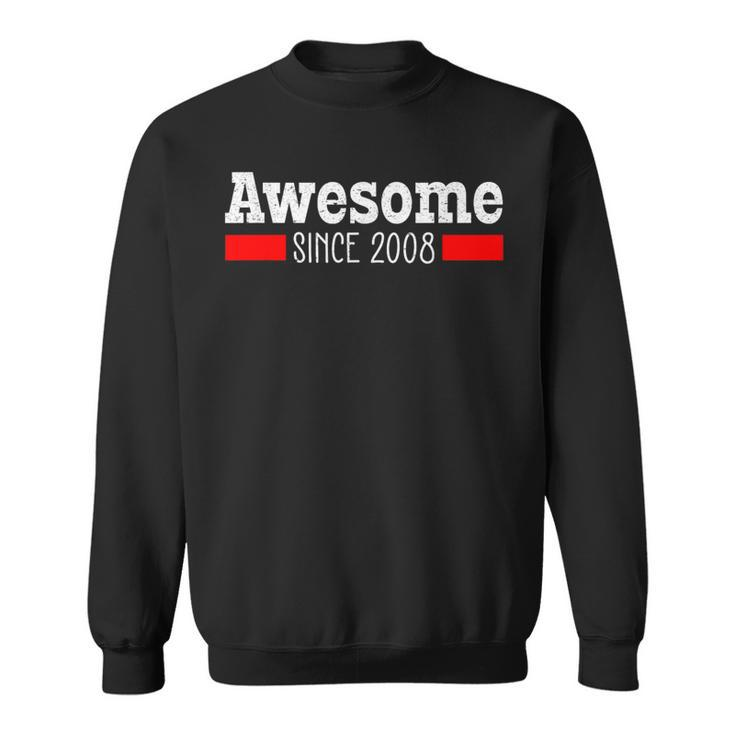 Awesome Since 2008 14 Years Old 14Th Birthday Vintage Sweatshirt