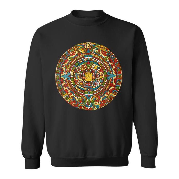 Aztec Mexico Calendar Pattern Style Sun Sweatshirt