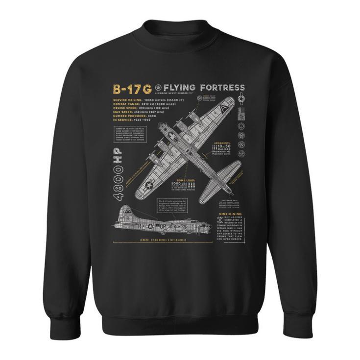 B-17 Flying Fortress Ww2 B-17G Bomber Vintage Aviation Sweatshirt