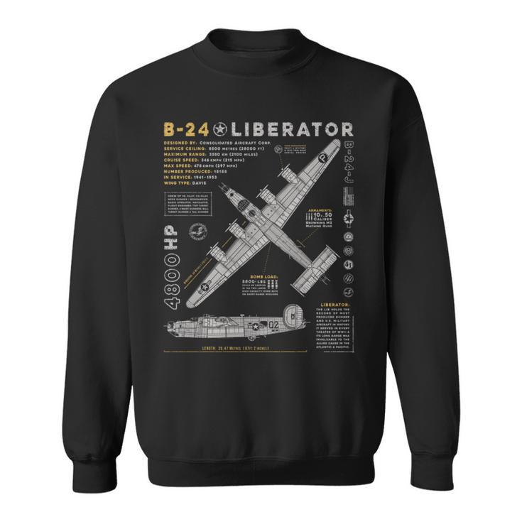 B-24 Liberator Consolidated Aircraft B24 Bomber Vintage Sweatshirt