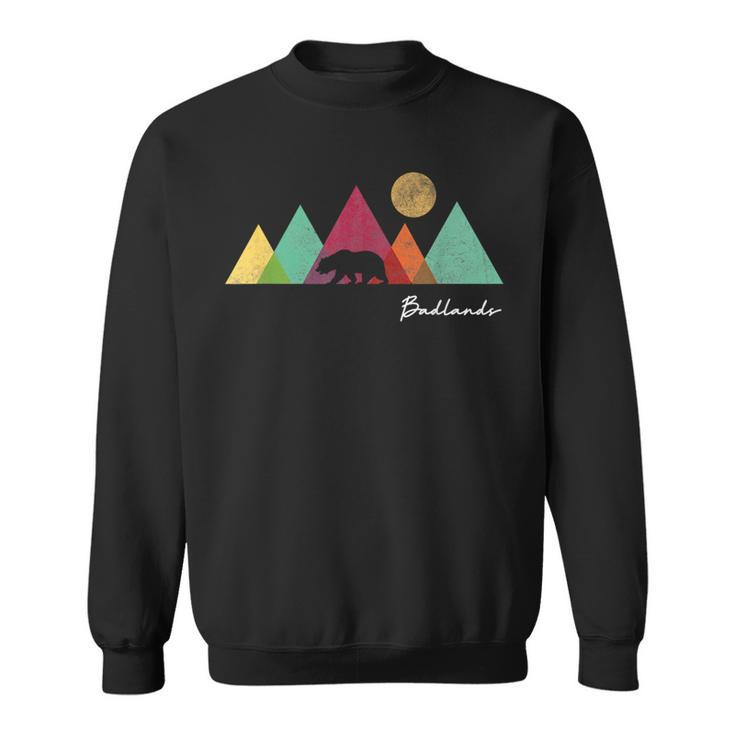 Badlands Mountain Vintage Hiking National Park Souvenir Sweatshirt