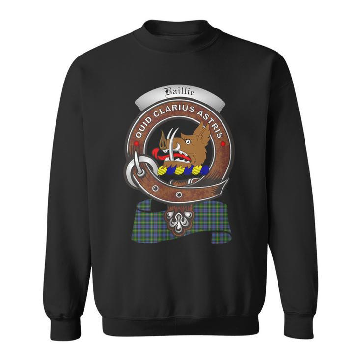 Baillie Scottish Clan Badge With Tartan Sweatshirt