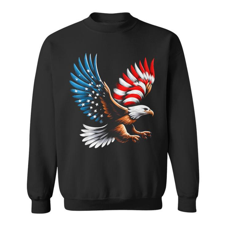 Bald Eagle & Patriotic American Flag 4Th Of July Sweatshirt