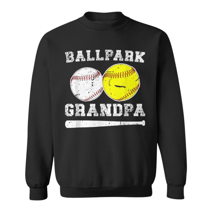 Ballpark Grandpa Softball Baseball Grandpa Of Ballers Sweatshirt