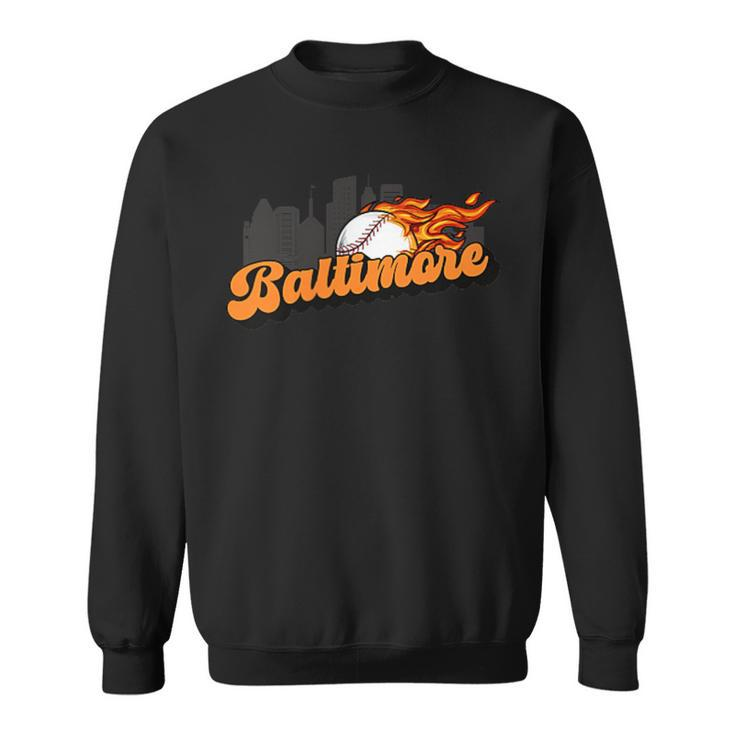 Baltimore Baseball Vintage Player Retro Baseball Lover Sweatshirt