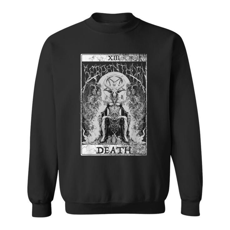 Baphomet Occult Satan Goat Head Tarot Card Death Unholy Sweatshirt