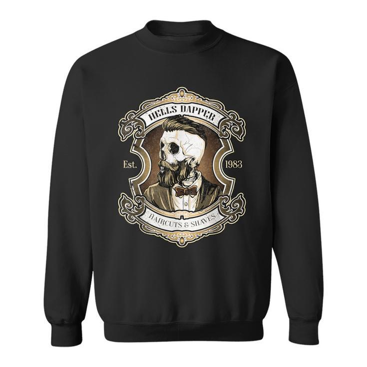 Barber Hells Skull Haircuts Shaves For Hipster Barber Sweatshirt