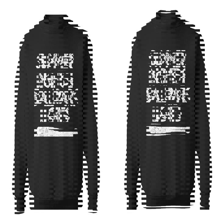 Baseball Softball Team Summer Nights & Ballpark Lights Sweatshirt