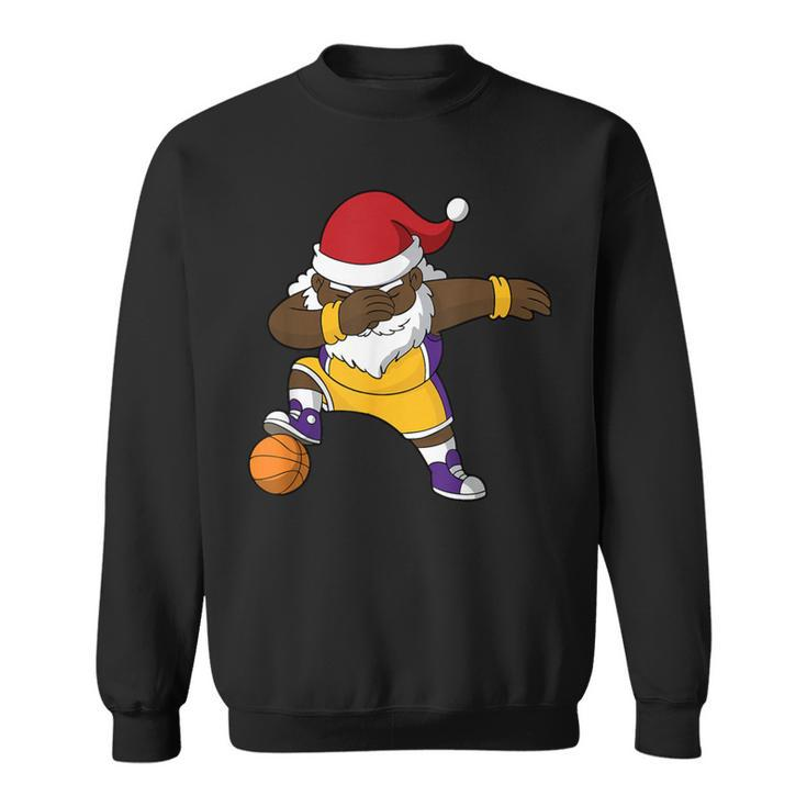 Basketball Black Dabbing Santa Claus African American Sweatshirt