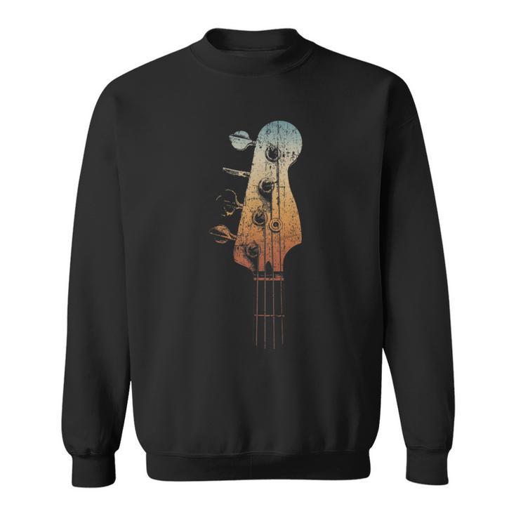 Bass Guitar Vintage Retro Headstock Bassist And Bass Player Sweatshirt