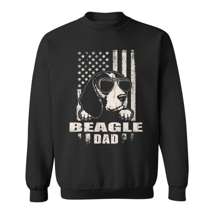 Beagle Dad Cool Vintage Retro Proud American Sweatshirt