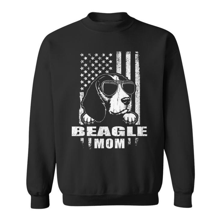 Beagle Mom Cool Vintage Retro Proud American Sweatshirt