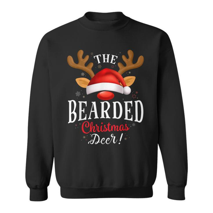 Bearded Christmas Deer Pjs Xmas Family Matching Sweatshirt