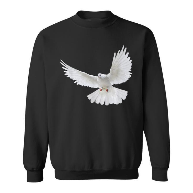 Beautiful Flying Peaceful White Dove Photo Silhouette Sweatshirt