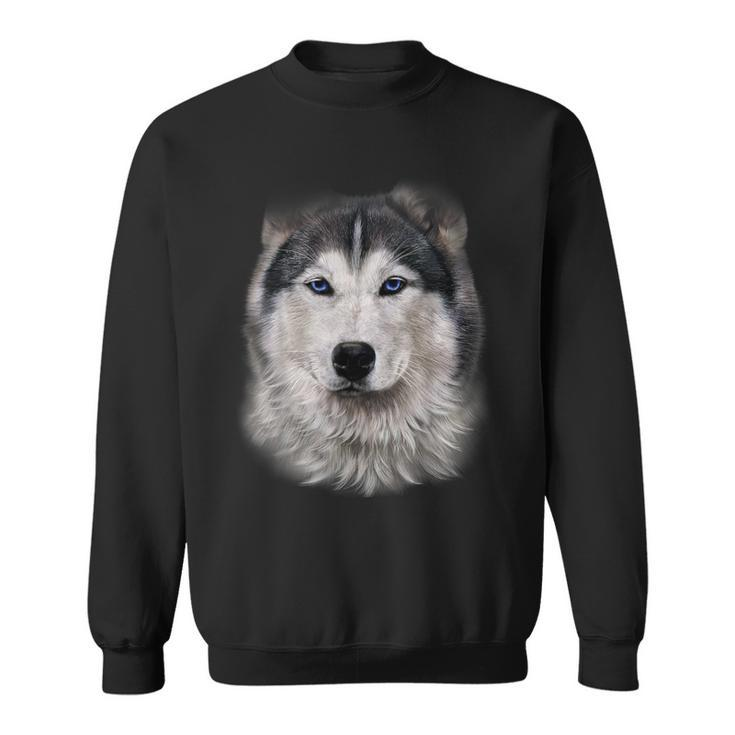Beautiful Siberian Husky Dog Face Sweatshirt