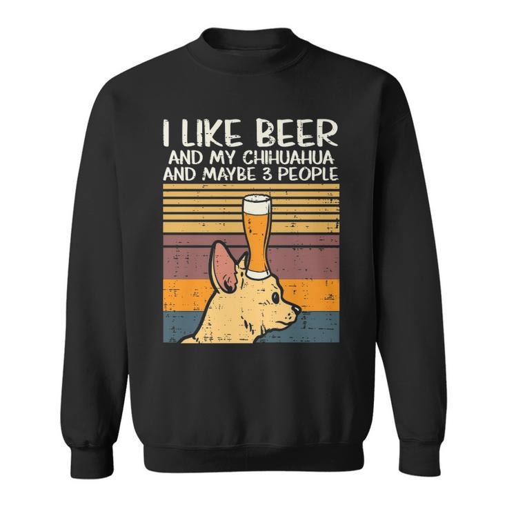 Beer Chihuahua 3 People Chiwawa Pet Drinking Dog Lover Sweatshirt