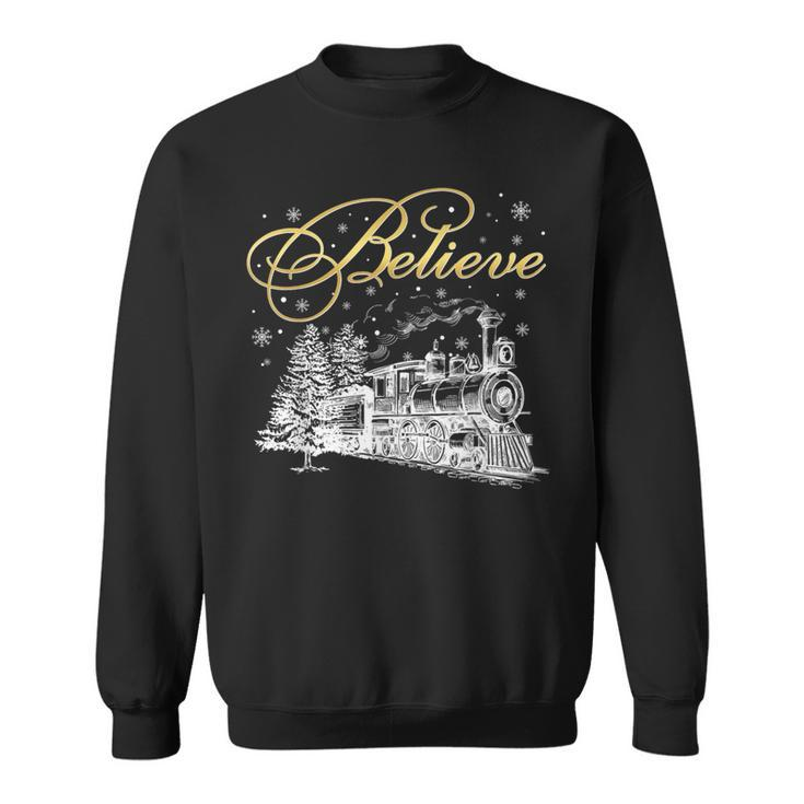 Believe Christmas North Pole Polar Express All Abroad Family Sweatshirt