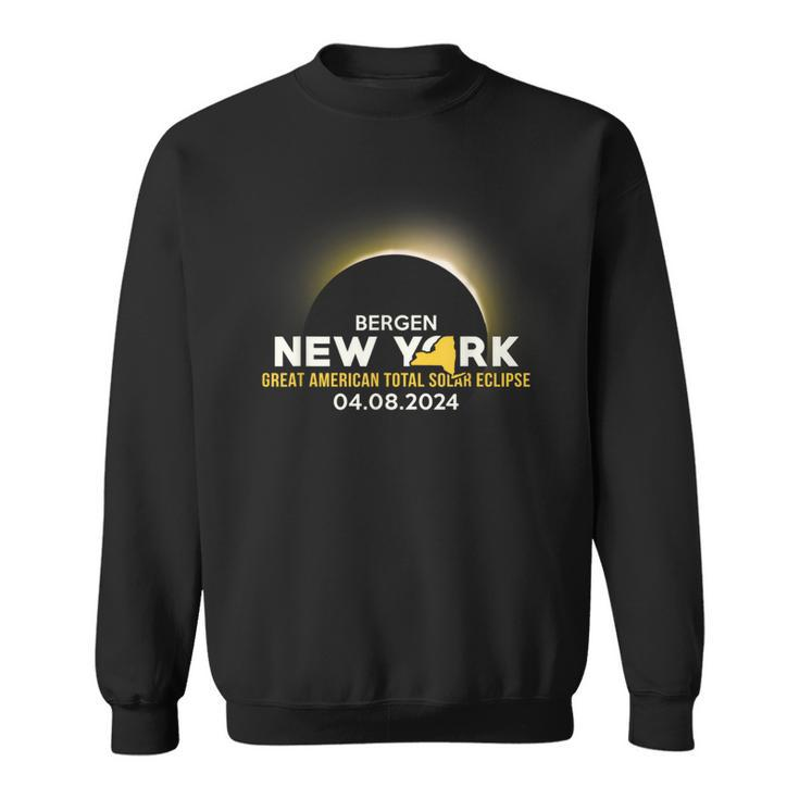 Bergen Ny New York Total Solar Eclipse 2024 Sweatshirt