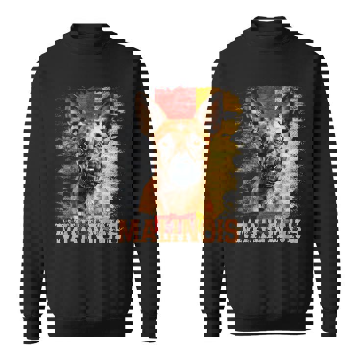 Berger Malinois Belgian Malinois Avec Drapeau Grunge Sweater e