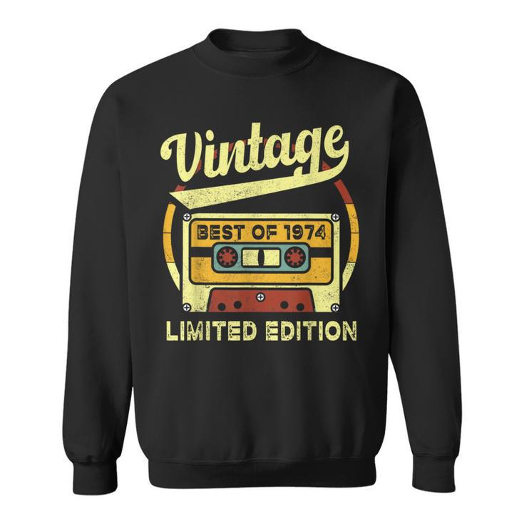 Best Of 1974 50Th Birthday Retro Vintage Cassette Tape Sweatshirt