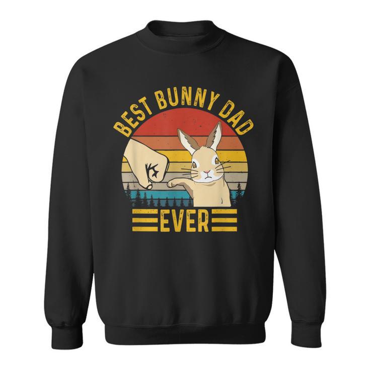 Best Bunny Dad Ever Vintage Rabbit Lover Father Pet Rabbit Sweatshirt