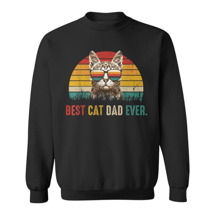 Best Cat Dad Ever Fathers Day Vintage Cat Daddy Sweatshirt