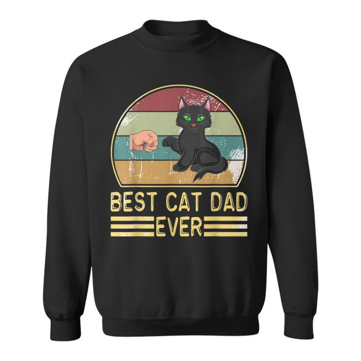 Best Cat Dad Ever Retro Vintage Paw Fist Bomb Sweatshirt