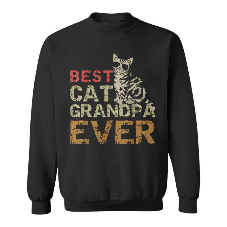 Best Cat Grandpa Ever Cat Kitty Lover Retro Style Sweatshirt