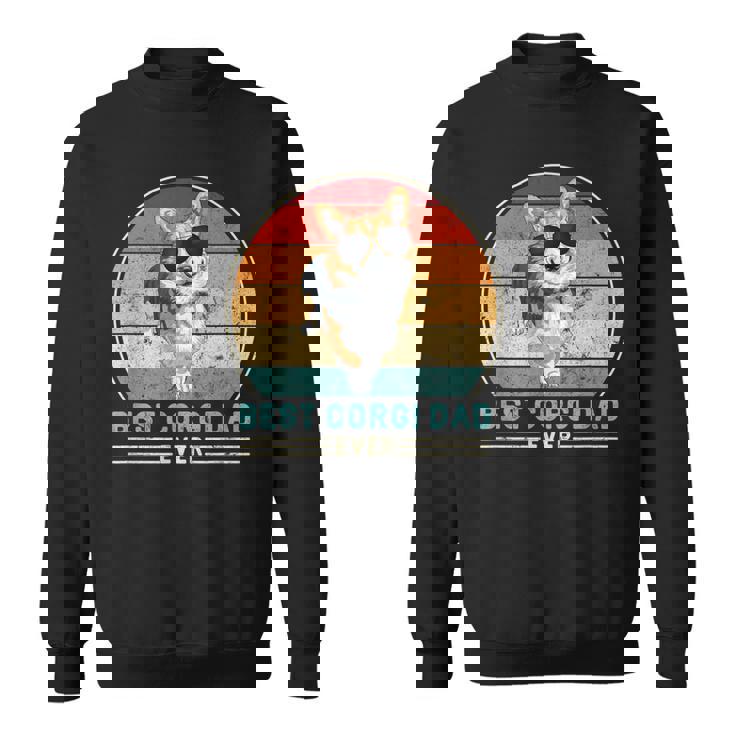 Best Corgi Dad Ever Retro Vintage Années 60 70 Coucher De Soleil Sweater e