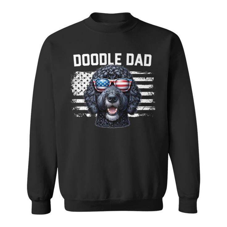 Best Doodle Dad American Flag Black Goldendoodle Dad Sweatshirt