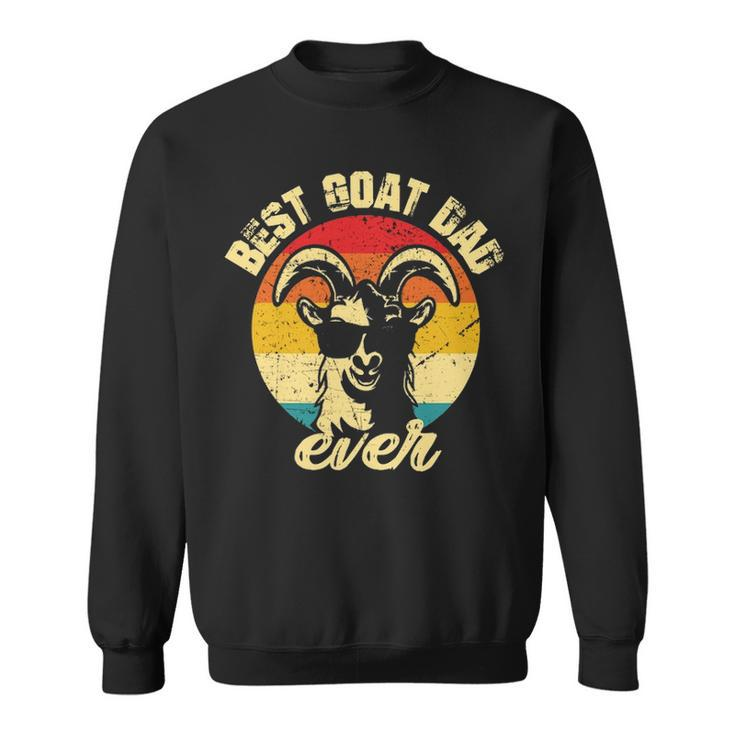 Best Goat Dad Ever Face Retro Vintage Sunset Sweatshirt