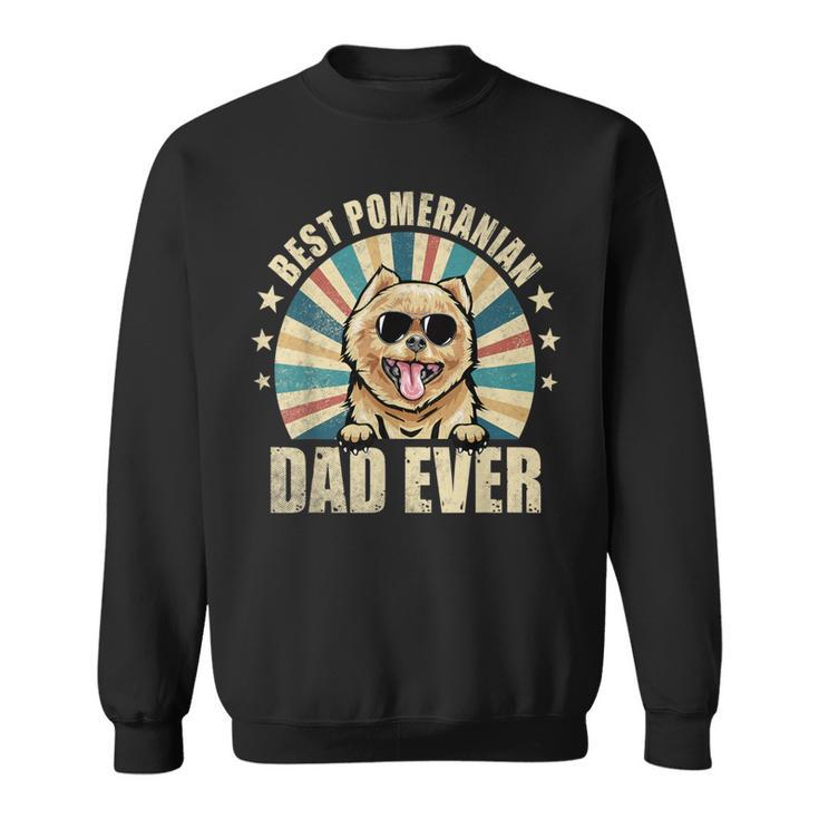 Best Pomeranian Dad Ever Vintage Dog Lover Sweatshirt