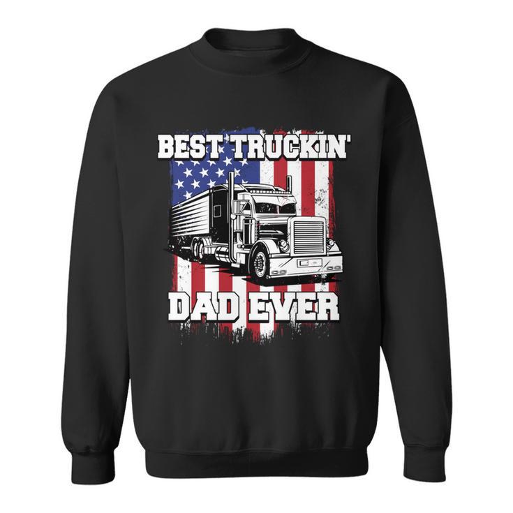 Best Truckin Dad Ever Big Rig Trucker Father's Day Vintage Sweatshirt