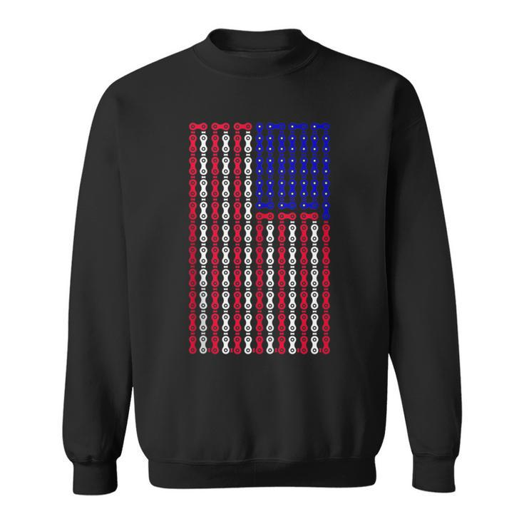 Bicycle Chain American Flag For Cyclists Bmx Bikers Sweatshirt