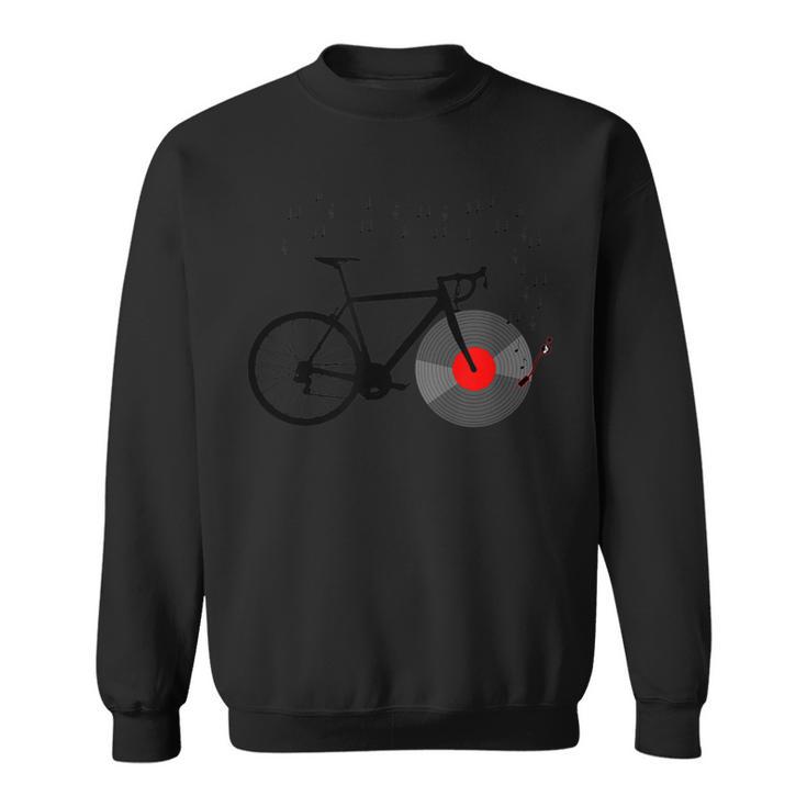 Bicycle Vinyl Record Player Bike Sound Music Notes Sweatshirt