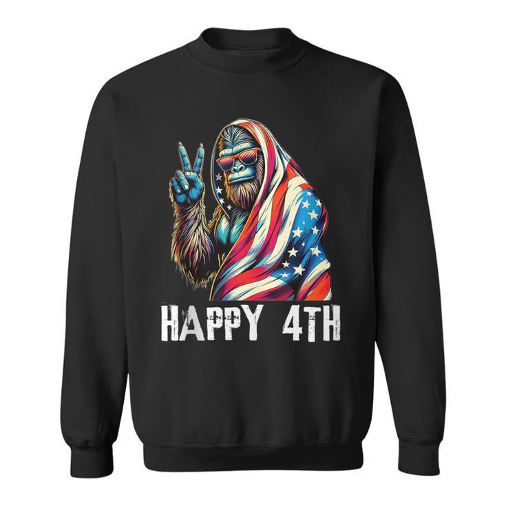 Bigfoot 4Th Of July Happy 4Th Patriotic Usa Ns Boys Sweatshirt